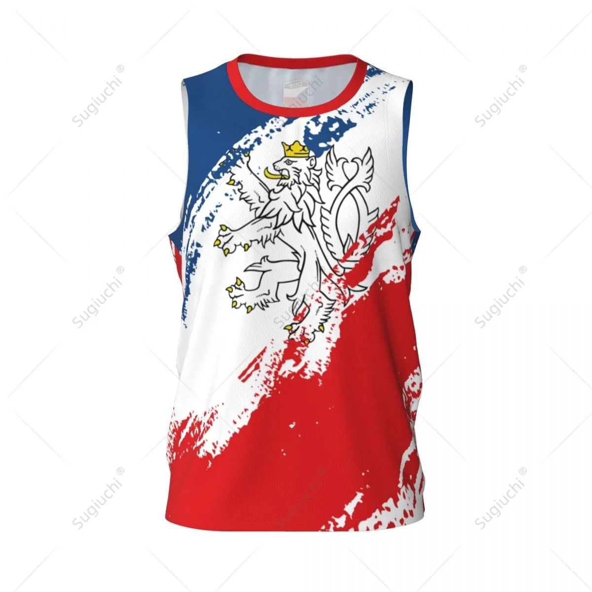 Men Basketball Sports Czech Republic Flag Running Fitness Multifunction Jersey Sleeveless shirt Custom Name Nunber Exclusive