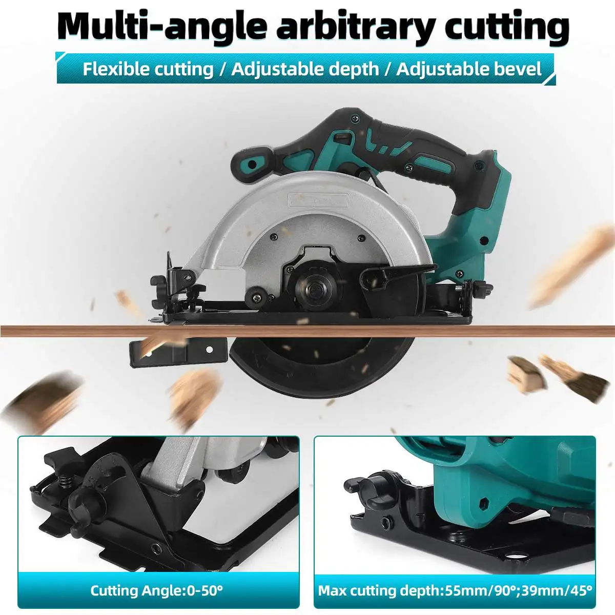 Drillpro 18V Brushless Electric Circular Saw 1200W 5000RPM Electric Woodworking Cutting Power Tool for Makita 18V Battery