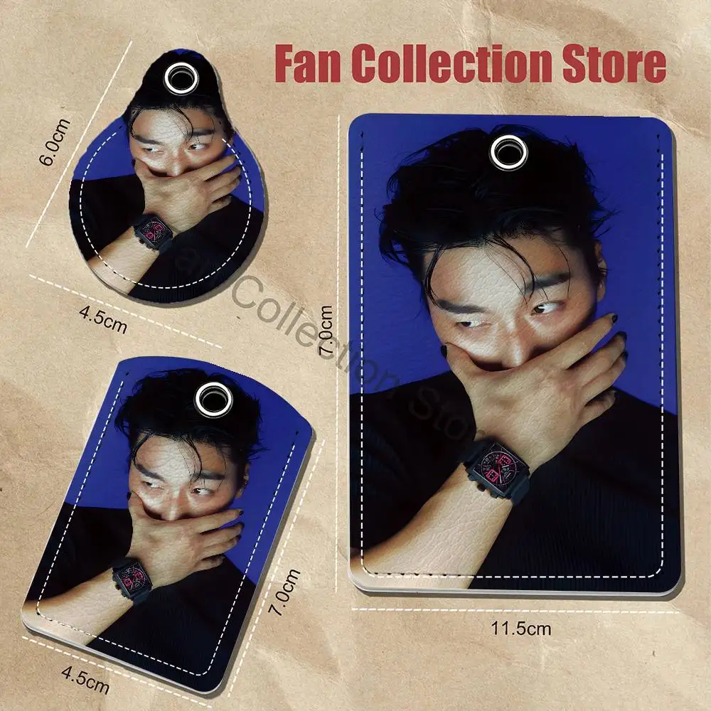 C-Choi Singer San PU Leather Card Holder Keychain Key Ring Door Lock Access Tag ID Access Card Air Tag Case Keychain Card