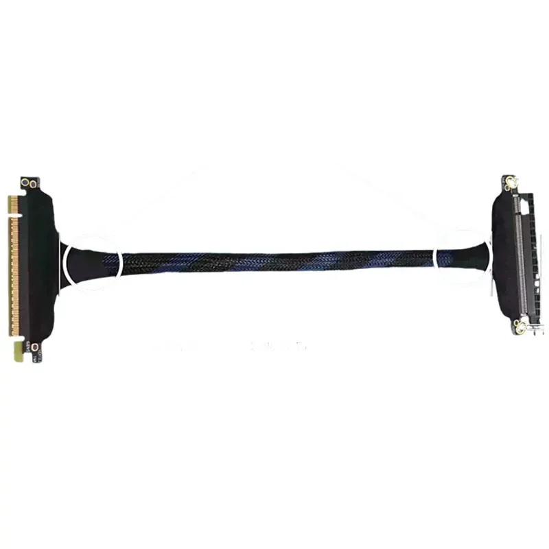 

PCIe 5.0 x16 Extension Cable PCI-E Gen5.0 High Speed Silver-plated Lossless Cable GPU Extension Cable for RTX 5090 Graphics Card