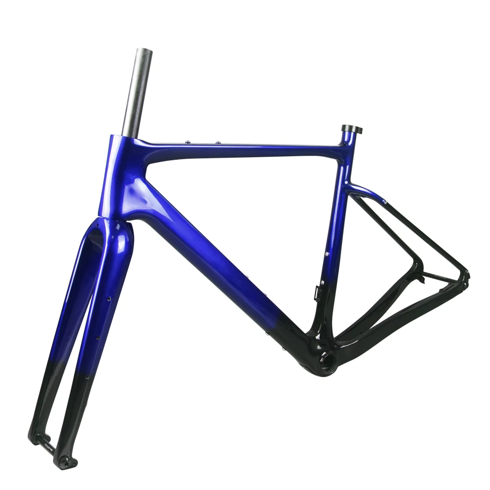 

T1100 UD Carbon Gravel Bike Frame 1200g Lightweight Disc Brake Frameset BB386 Full Internal Routing 700x45C Tires All-Road Bike