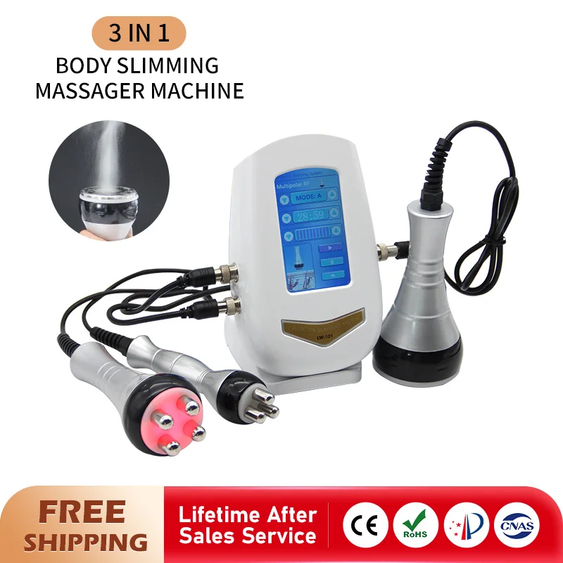 

3 In 1 40K Ultrasonic Cavitation RF Beauty Machine Skin Care Tighten Anti-wrinkle Body Slimming Massage Weight Loss Equipment