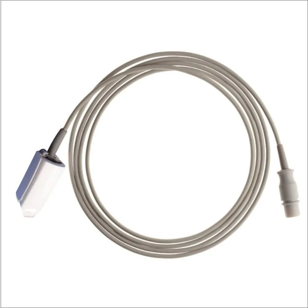 

Детский зажим для пальца, зажим для ушей, силиконовый длинный кабель, датчик кислорода Spo2, многоразовый датчик Spo2 для D * ATASCOPE, 8-контактный большой монитор пациента