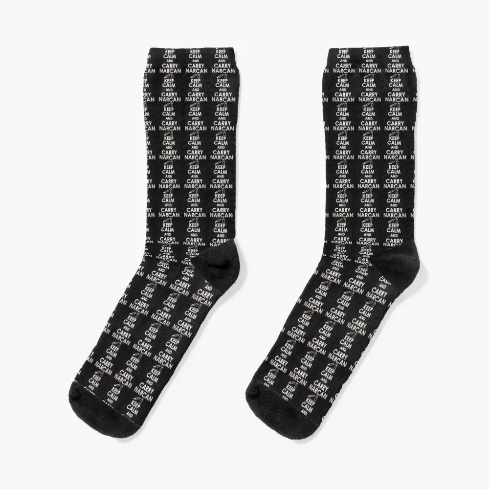 

Keep Calm and carry Narcan Socks designer brand custom sports winter short Luxury Woman Socks Men's