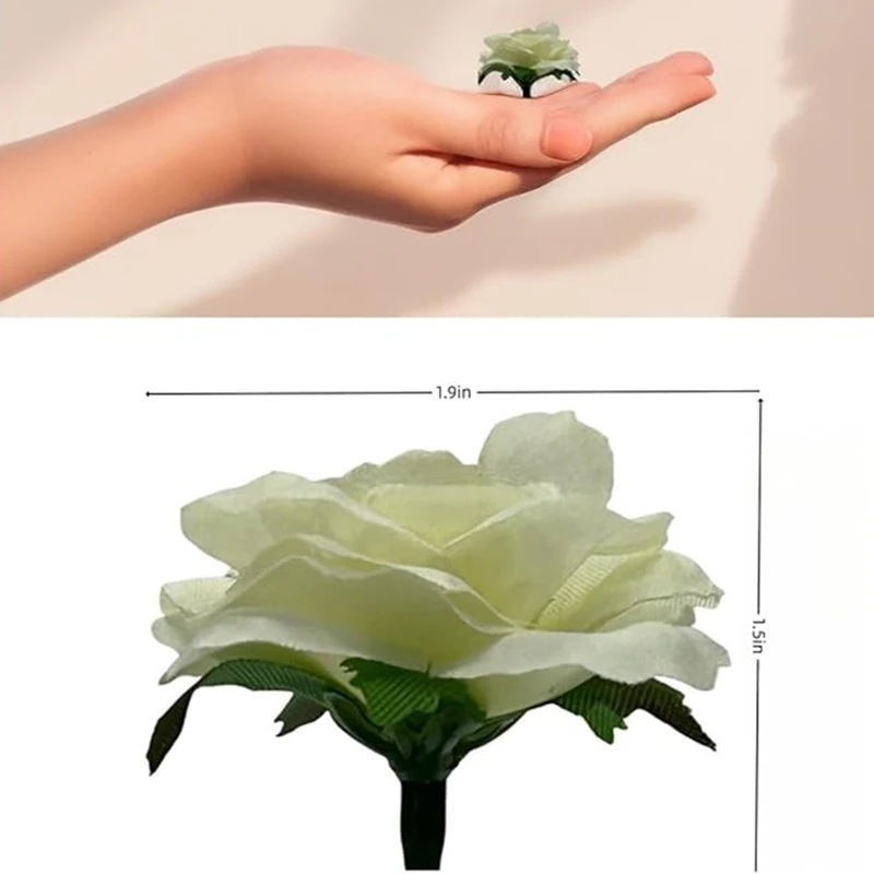 25 Stück 3,5 cm künstliche Rosenblüten aus Seide, Mini-gefälschter Gänseblümchen-Blumenkopf für Zuhause, Zimmer, Hochzeitsdekoration, DIY-Kranzzzubehör – Detail 2