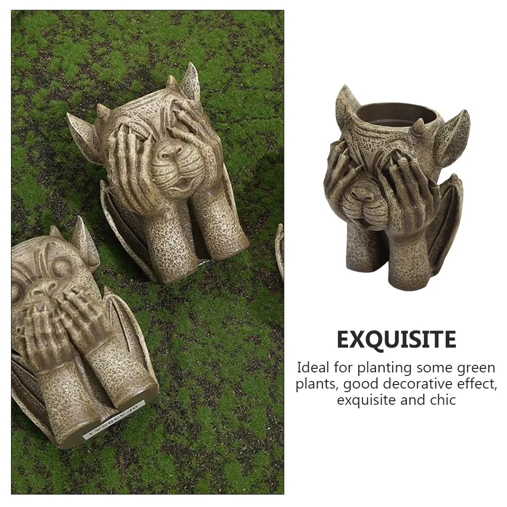 

Creative Resin Flowerpot Succulent Plant Pot Garden Decorative Adornment Green Outdoor Flower Pot Resin Crafts Decor Container