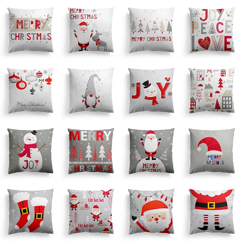 Merry Christmas Refreshing Pillowcase  Square Cushion Cover Santa Decor  Sofa Home