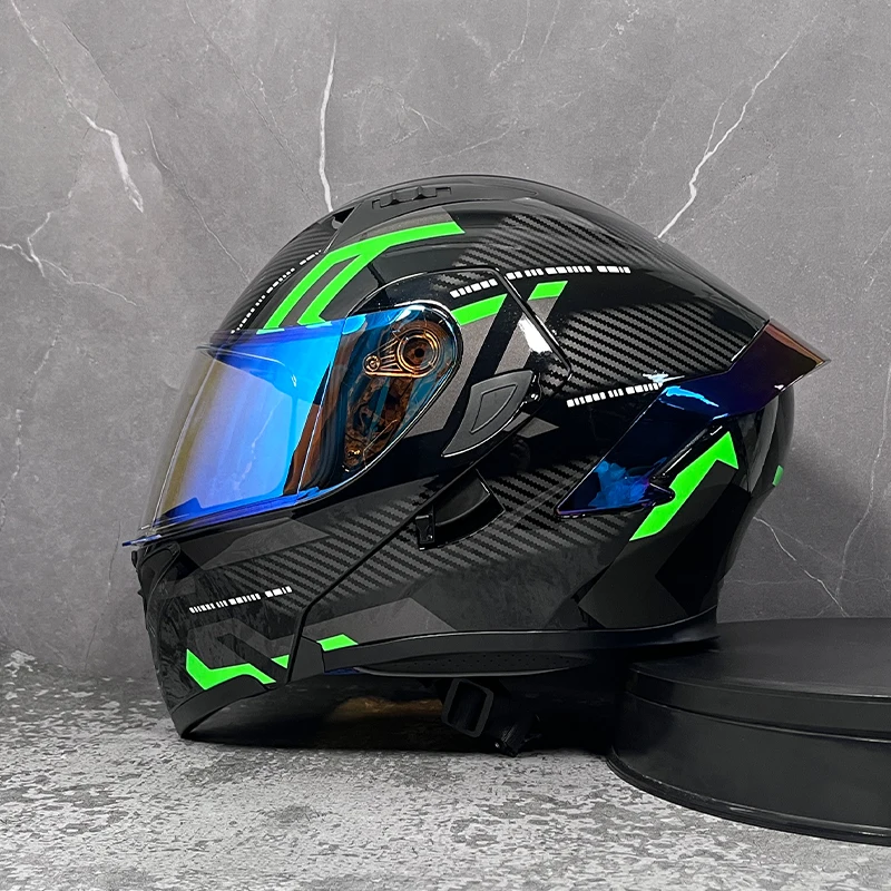 Motorcycle helmet full face racing motorbike helmet with Double sun visor Women man flip up moto helmets DOT capacete de moto