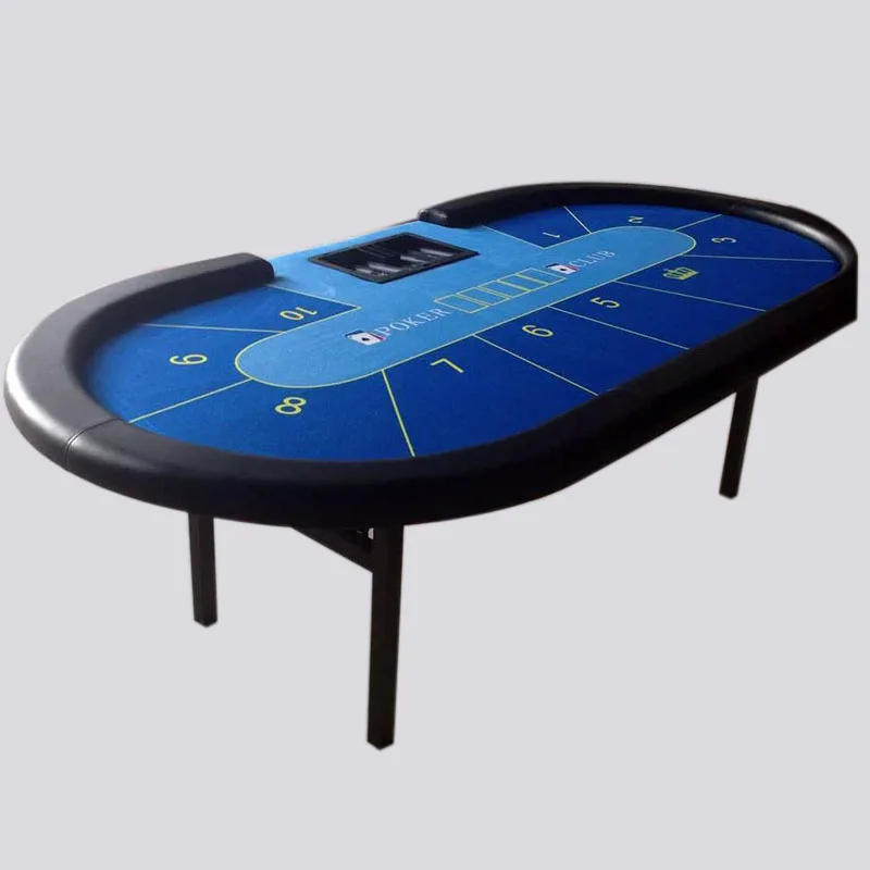 

Custom Logo No Cup Holder WPT for Sales Texas Hold'em Professional Casino Tournament Poker Table With Dealer and Folding Leg