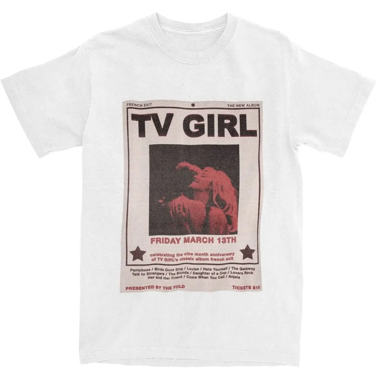 Novelty TV Girl French Exit Concert T Shirt Men Women's Pure Cotton Tee Shirt Adult Clothing