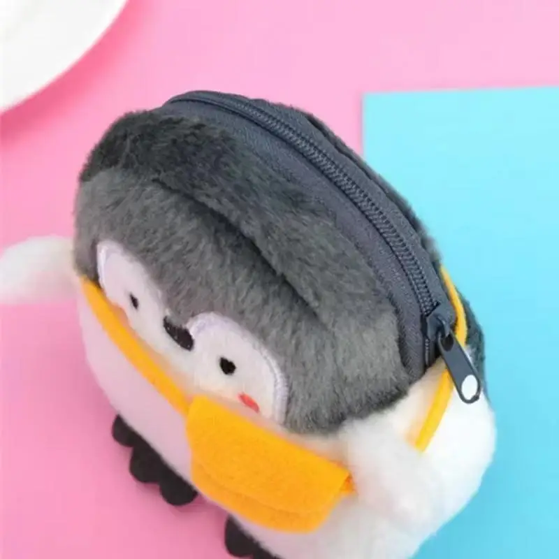 Dompet Mewah Penguin Lucu Penguin Kecil Mewah Penguin Lembut Dompet Koin Dompet Hadiah Hari Valentine Pasangan Anak Perempuan untuk Wanita