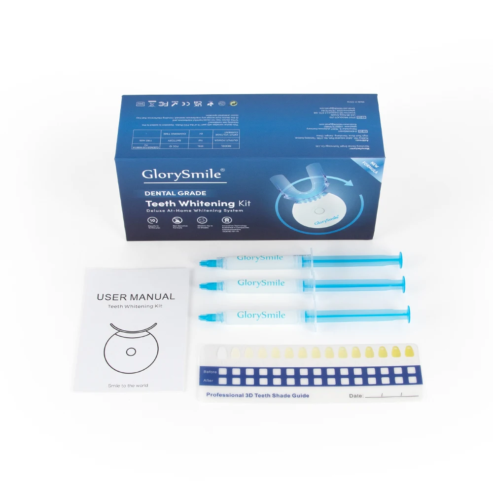 2 Pcs/GlorySmile Privates Label Home Wireless Customized Logo Teeth Whitenings Led Kit/Clinic Use Teeth Whitenings Teeth Kit