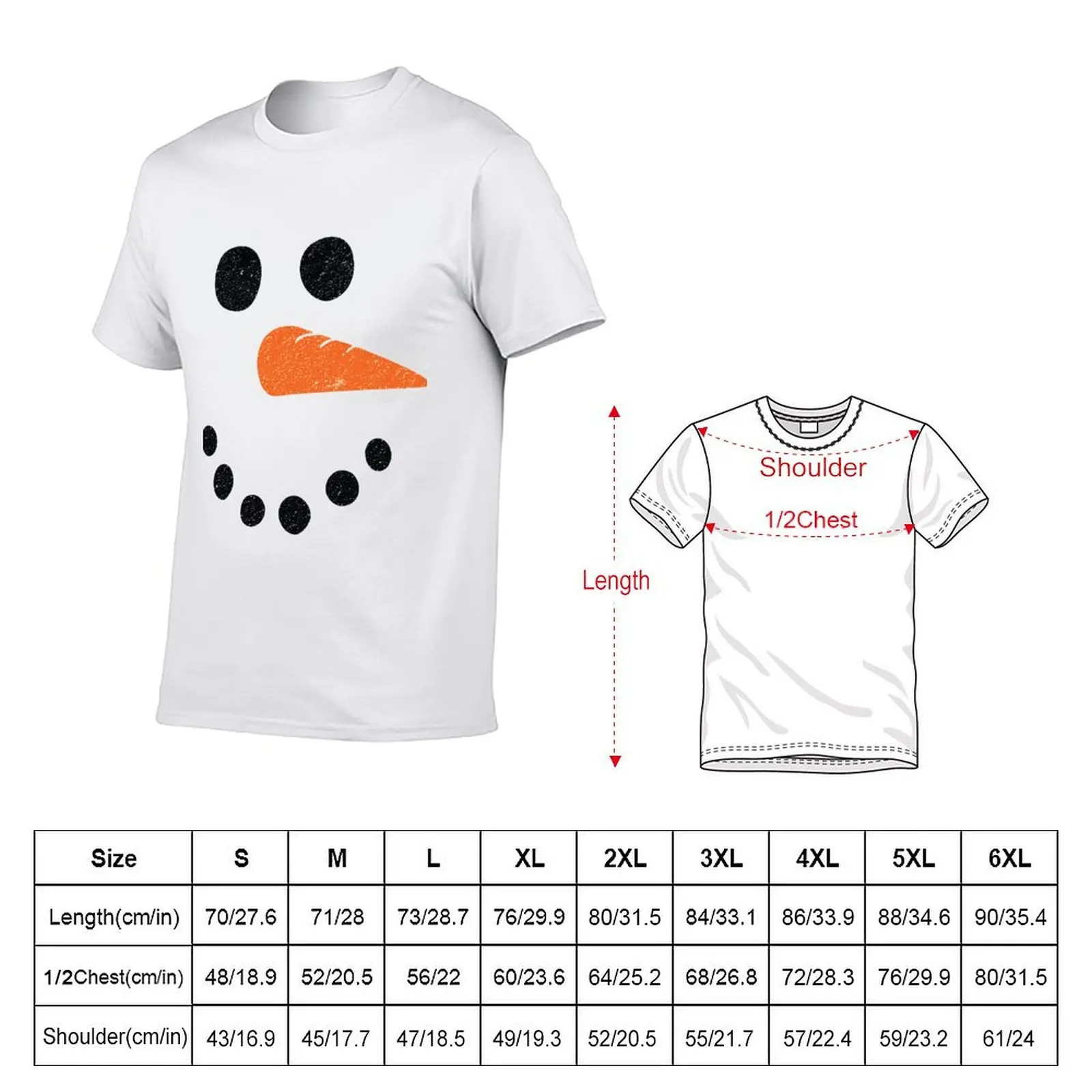 Snowman face Christmas T-Shirt t shirt personalised t shirts for man graphic tees T-Shirt