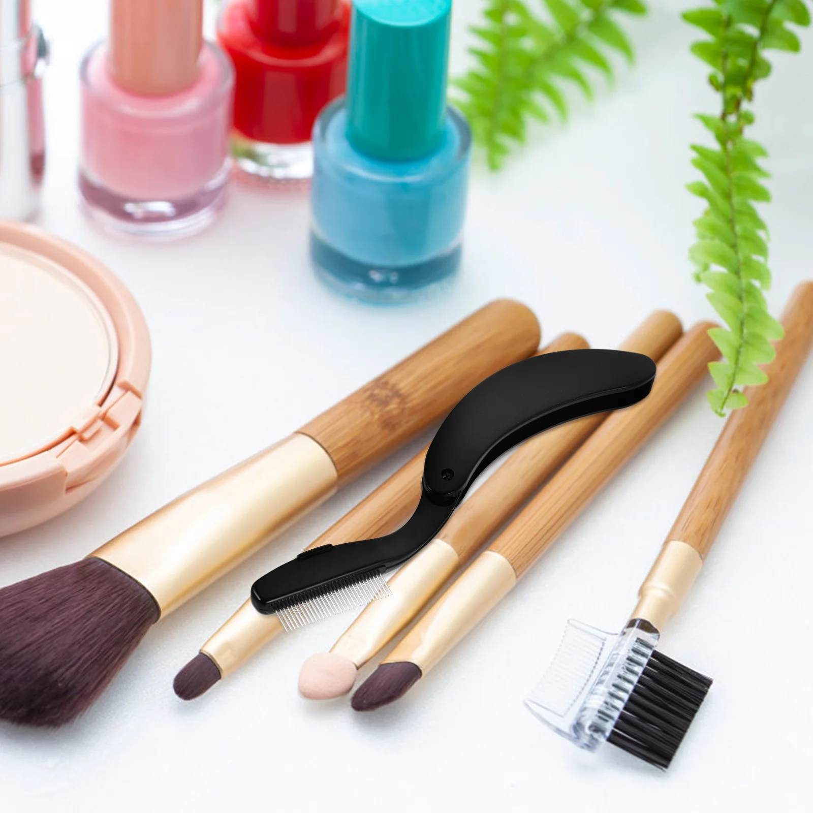 Metall-Wimpernkamm, doppelter Verwendungszweck, Augenbrauen-Trennwerkzeug, dichte Zähne für natürliche Gestaltung, leichtes Make-up-Zubehör für Frauen