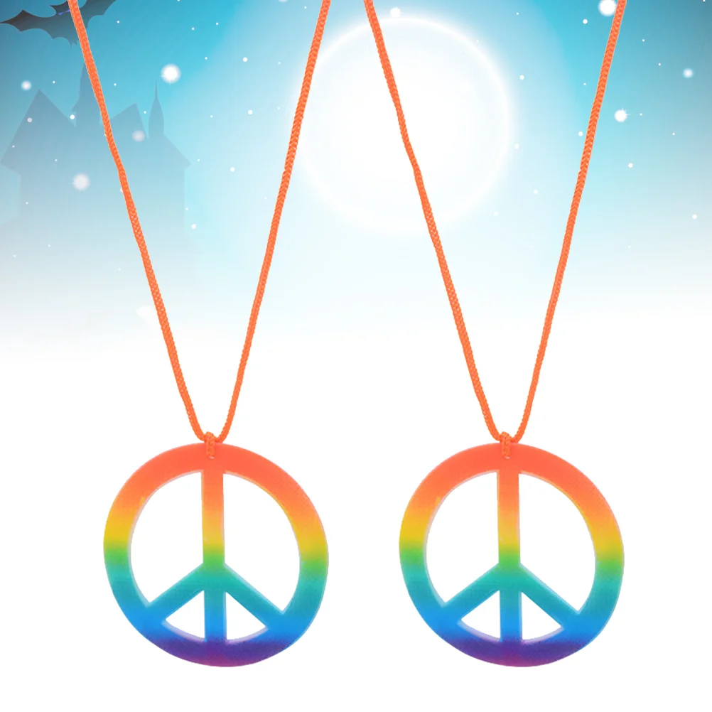 2 Pcs Creative Peace Sign Pendant Halloween Costumes of The Lid Apparel Colorful