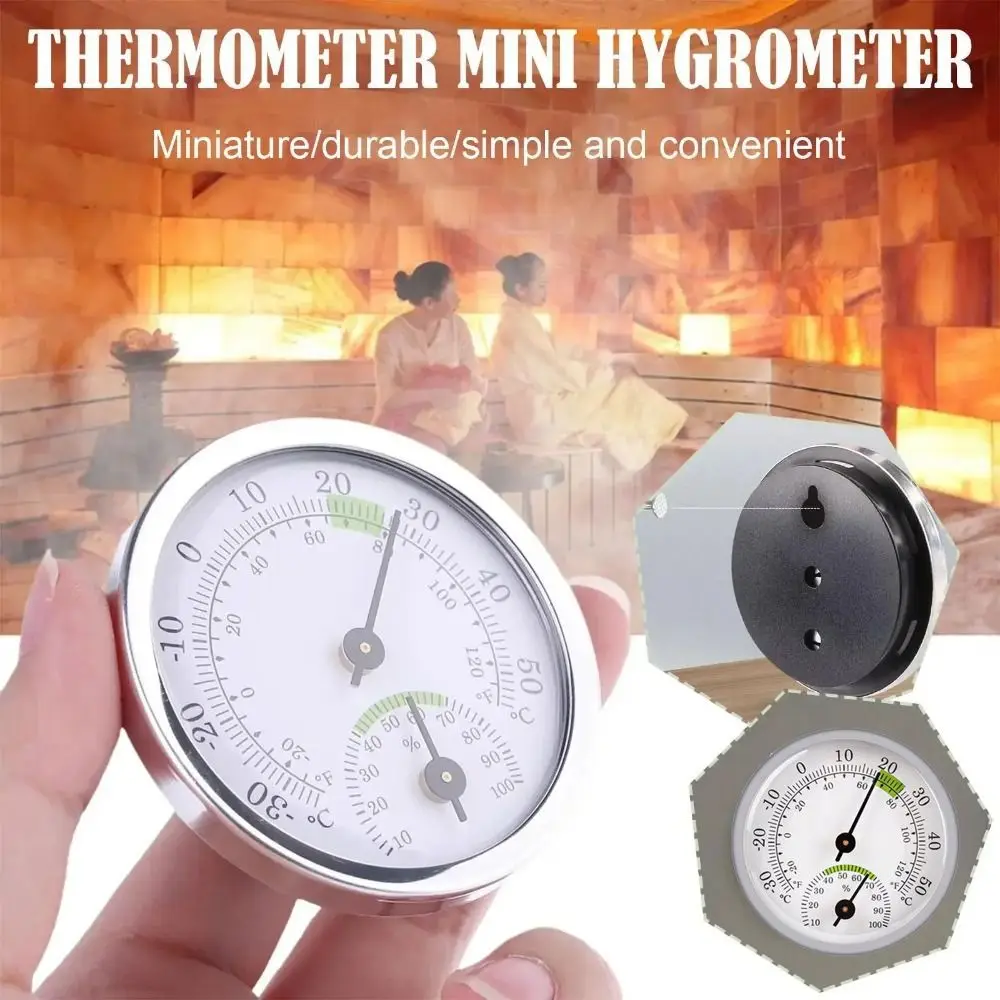 2 PCS 58MM Temperature Mini Thermometer Humidity Sensor Pointer Type Hygrometer Gauge Meter Thermo-Hygrometer Indoor