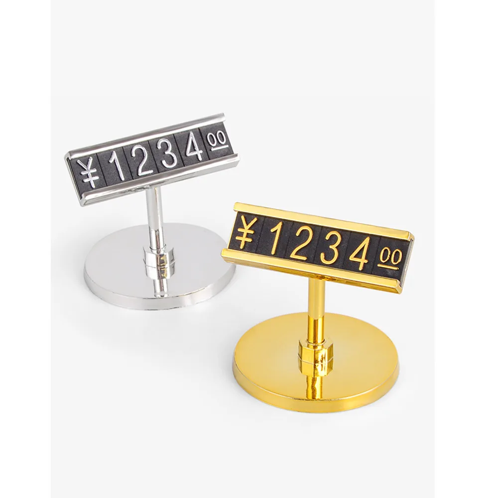 Combined Price Label Euro Snap Number Digit Cubes Jewelry Showcase Counter Display Sign Bracket Pricing Stand