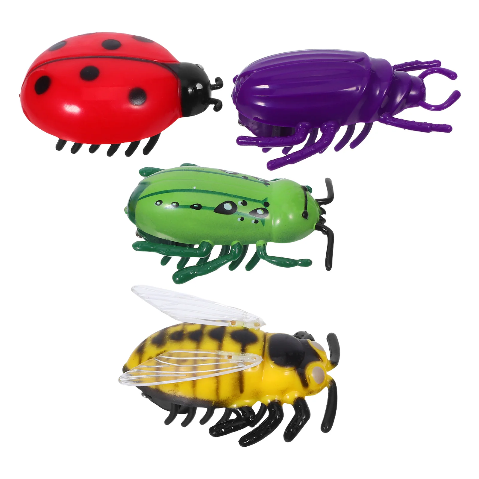 4 قطع من المشي الكهربائية الصغيرة المتحركة لبق محاكاة دعابة الحيوانات الأليفة التفاعلية أوتوماتيكية مع زر لمتعة الأطفال