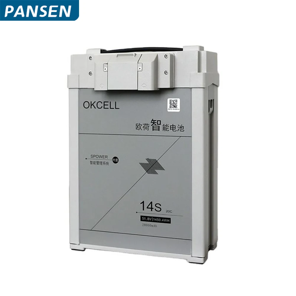 Zangão de pulverização inteligente agrícola de OKCELL, bateria inteligente, 14S, 28000mAh, 51.8V, 20C