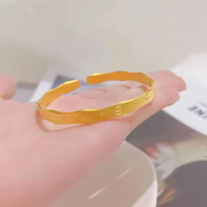 AU999 24K الذهب الشباب النجاح الإسورة |   مينا متدرجة من الخيزران، سلسلة خرز ذهبية، حيوية وحيوية