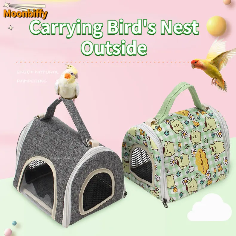 

Lightweight Bird Backpack Rattan Plush Folding Parrot Cage Outdoor Transport Accessories for Parrot Pet Parrot Portable Bag