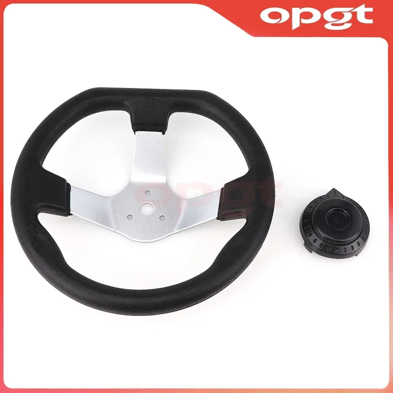 OPGT ATV 3Hole Steering Wheel Replacement Universal Suitable for Go Kart Steering Wheel Hardware with Cover Vehicle Accessories