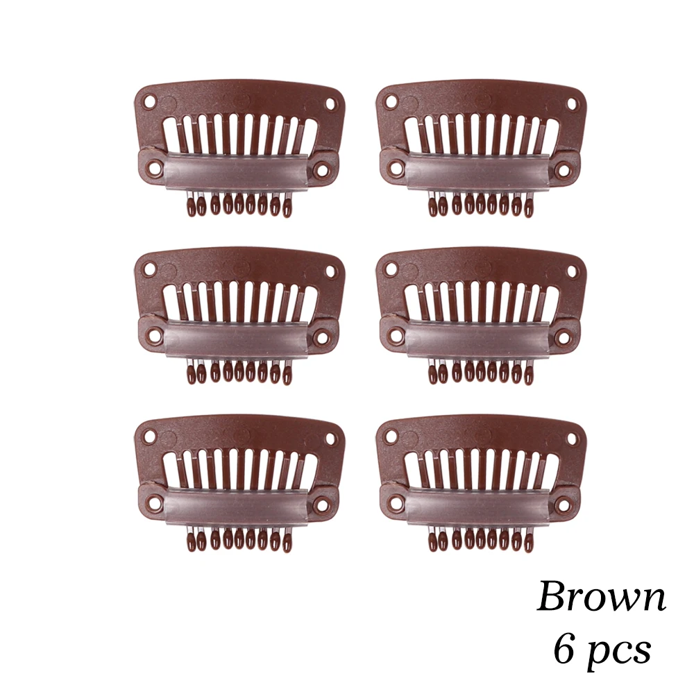 32mm Black Plastic Wig Clips, Snap Clips for Hair Extensions