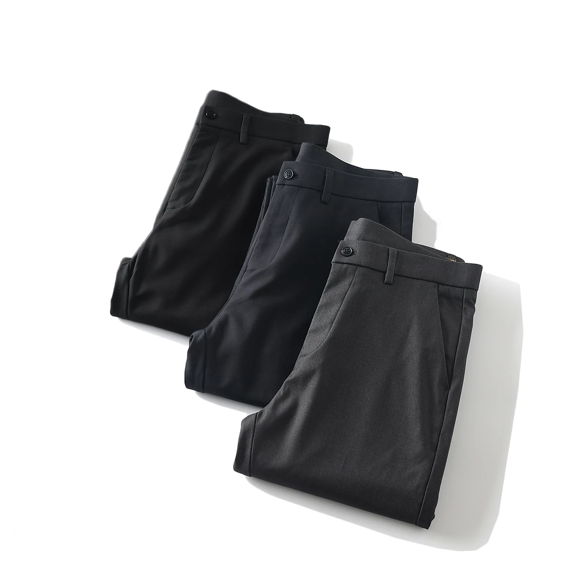 

Men's Busin Casual Wool Pants Straight Leg Warm Polyester Viscose Wool Nylon Daily Wear Autumn Season Faion Clothing