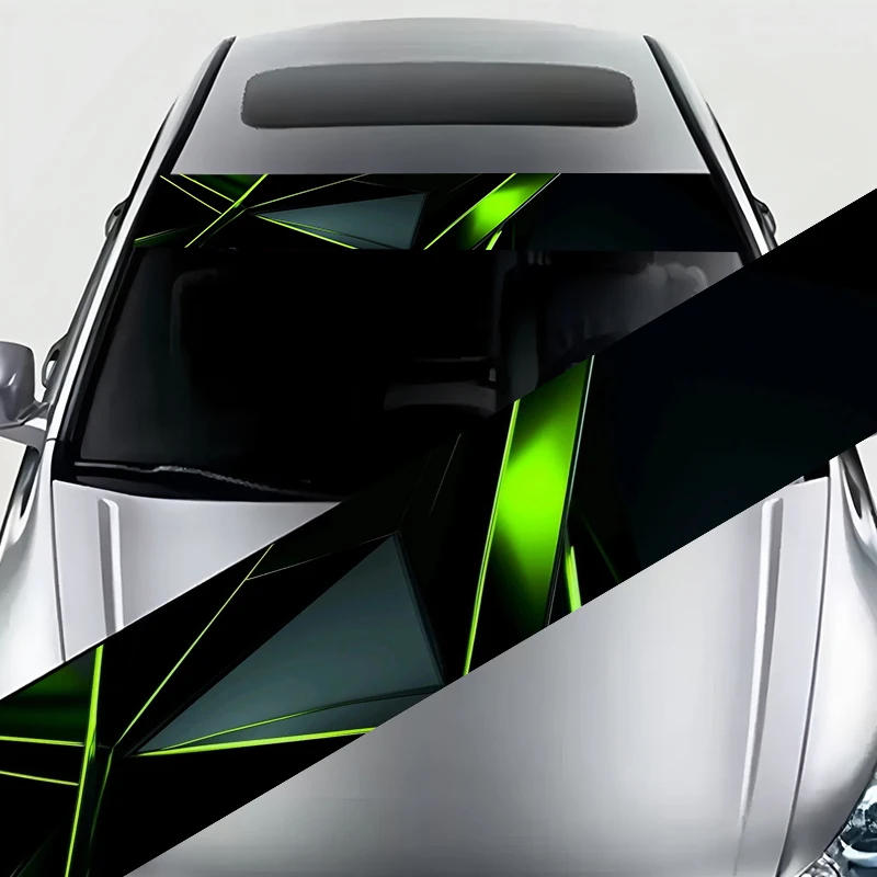 

1 fluorescent green geometric pioneer decorative painting stylish car windshield sticker for all models. This high-quality