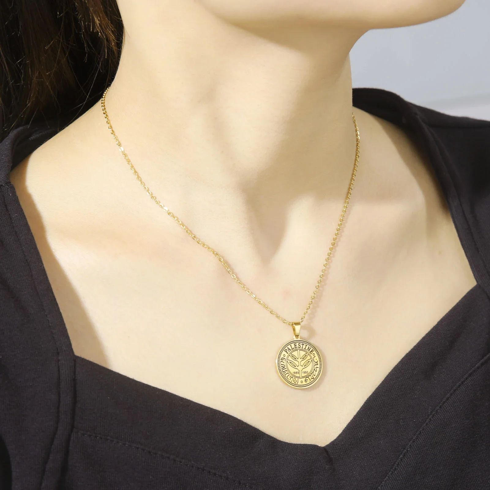 Cazador Vintage Palestine Women's Necklace Men Pendant Choker Necklace Mother Gift Stainless Steel Jewelry 2025 Wholesale view 4