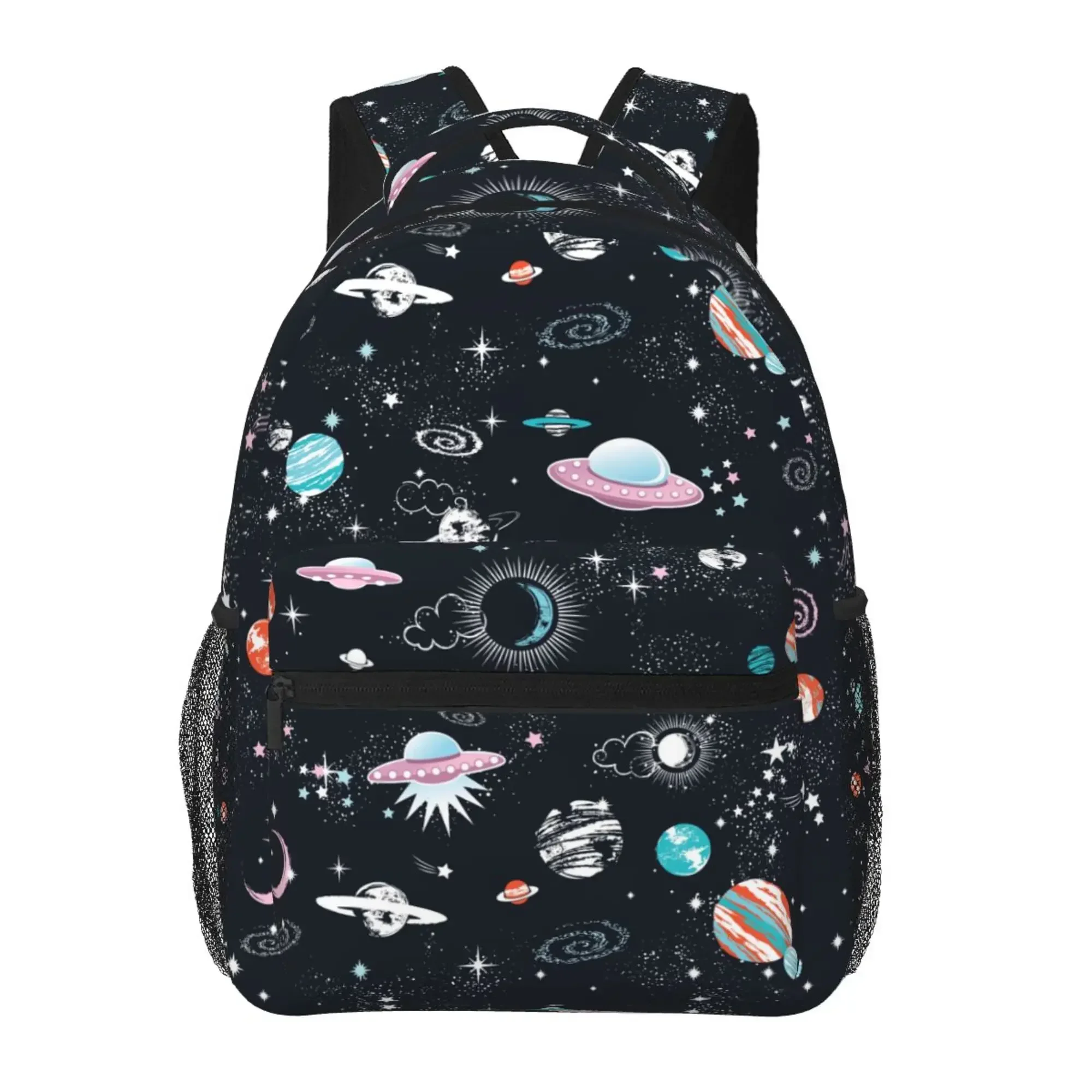 Toddlers Space Planet Pattern Students School Bags for Boys Girls Cute Travel Backpacks Unisex Softback Laptop Backpack