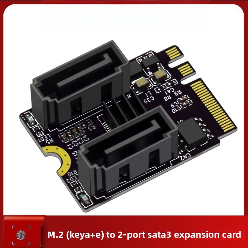 PH59 M.2 A+E Key To 2 Port SATA3 6Gbps Expansion Card PCIe3.0 JMB582 Chip Driver Free WIFI M.2 SSD Adapter Board