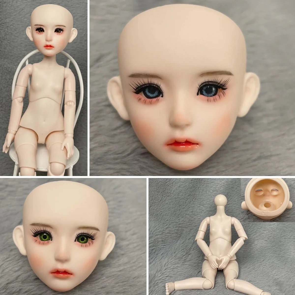 Handmade Makeup 1/6 BJD Doll Head or Whole Doll Practice Makeup Open Head 30cm Doll, Toys for Girls