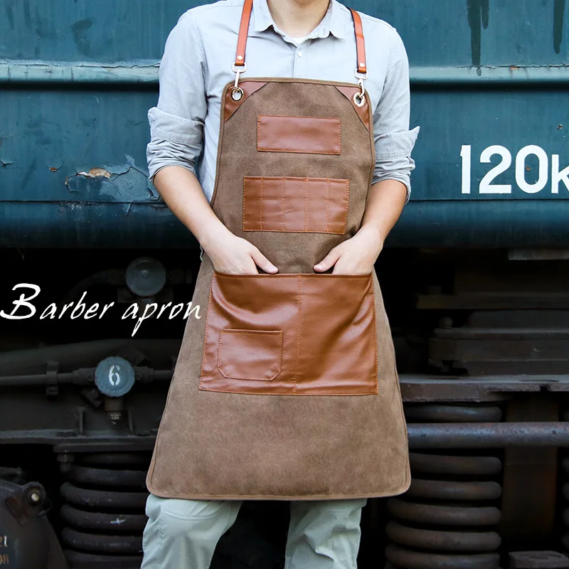 

Thickened Canvas Apron Waterproof Cleaning Woodworking Mechanic Carpenter Electrician Gardening Heavy Industry Waist Apron