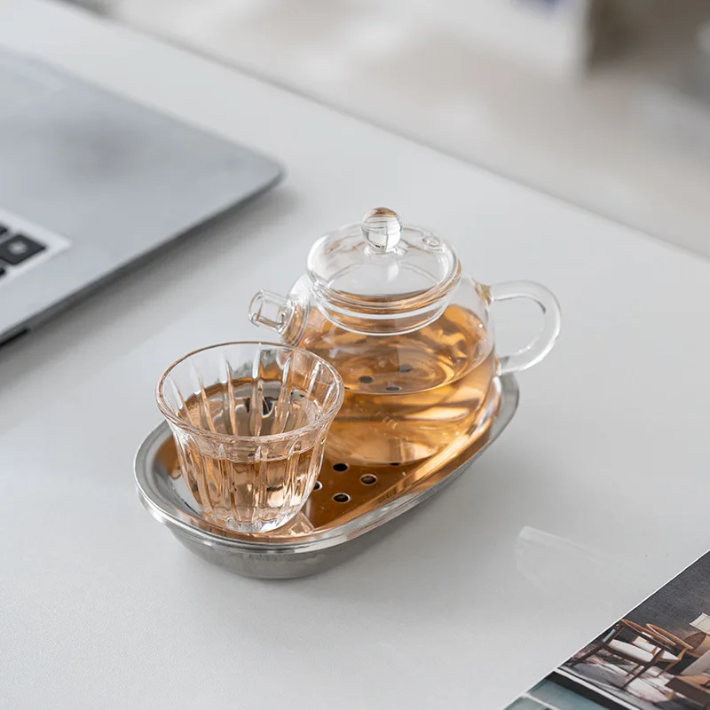

LTT glass pot one person drinking tea set single person drinking tea with pot making tea simple