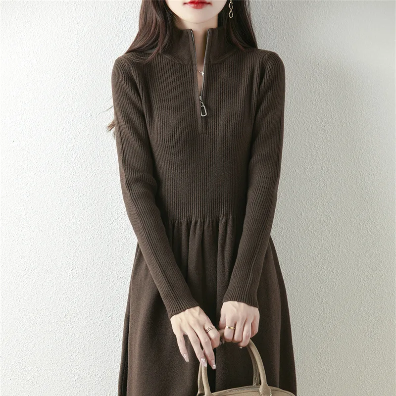 

Knee Length Pullovers For Woman Collar Sweaters Jumpers Women Basic Wrap Style High-Quality Casual Ladies Alt-Goth Asymmetrical