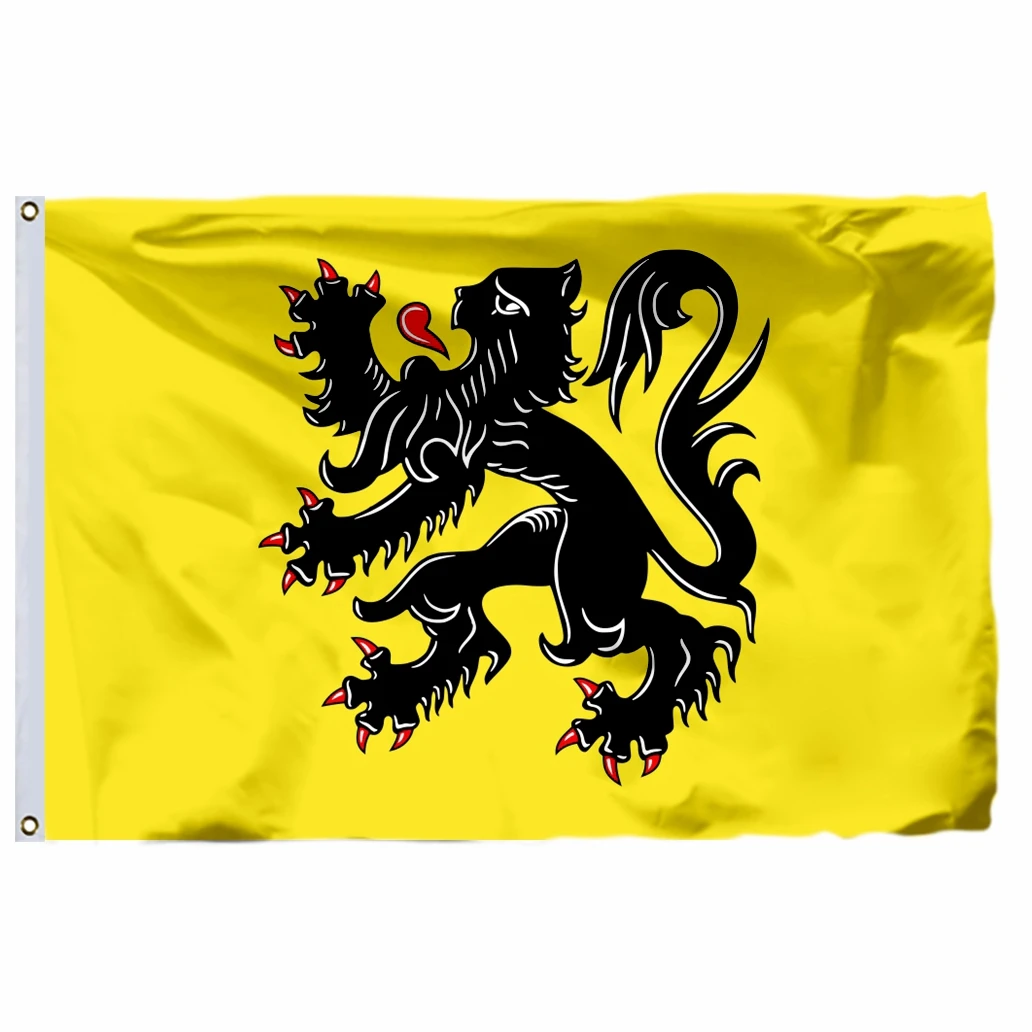 Belgium Flanders Flag 90X150CM 3x5FT 2X3FT 100D Polyester Double Stitched High Quality Banner Free Shipping