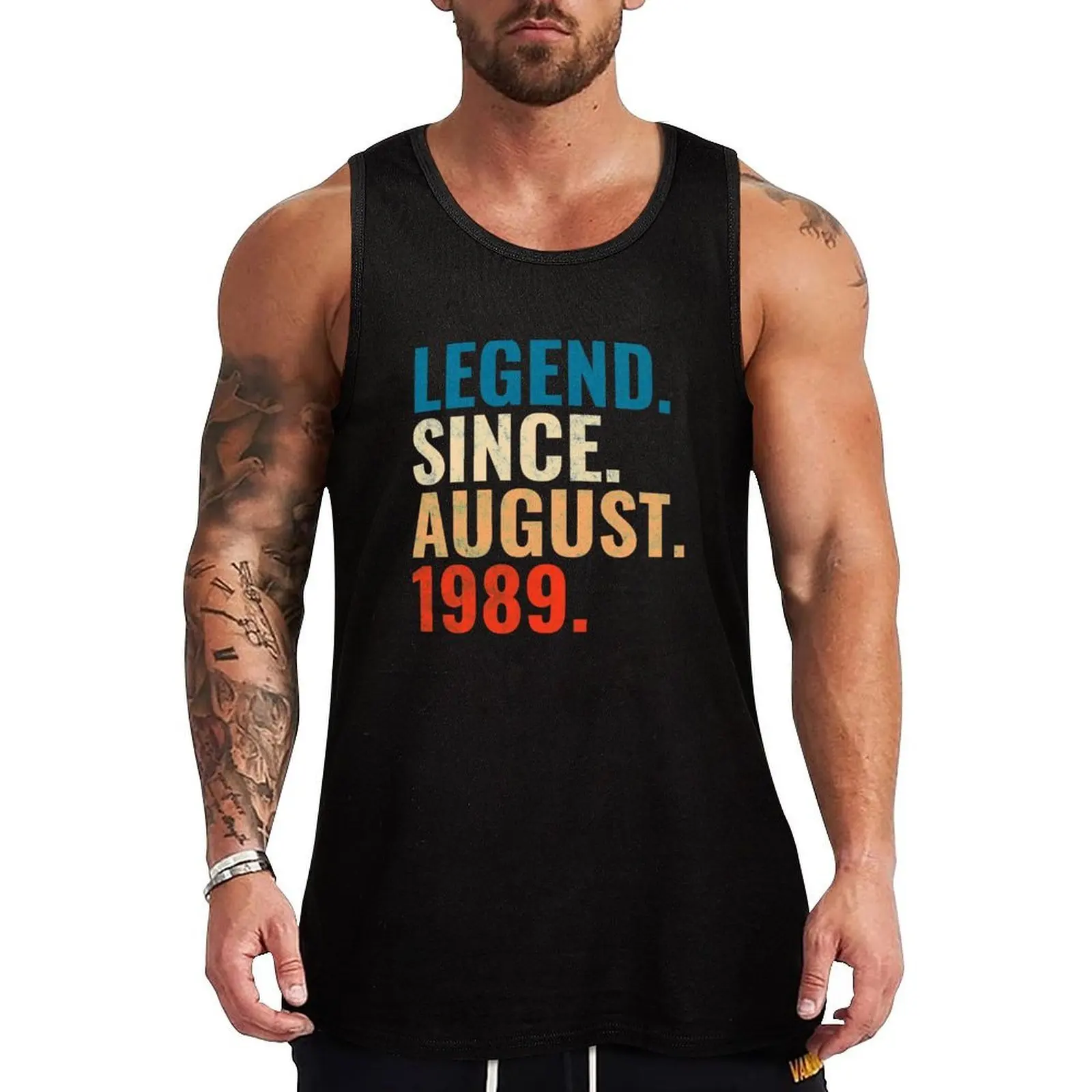 Legend Since August 1989 Retro Vintage Tank Top Casual Loose Tank Top Summer Sleeveless Daily Wear