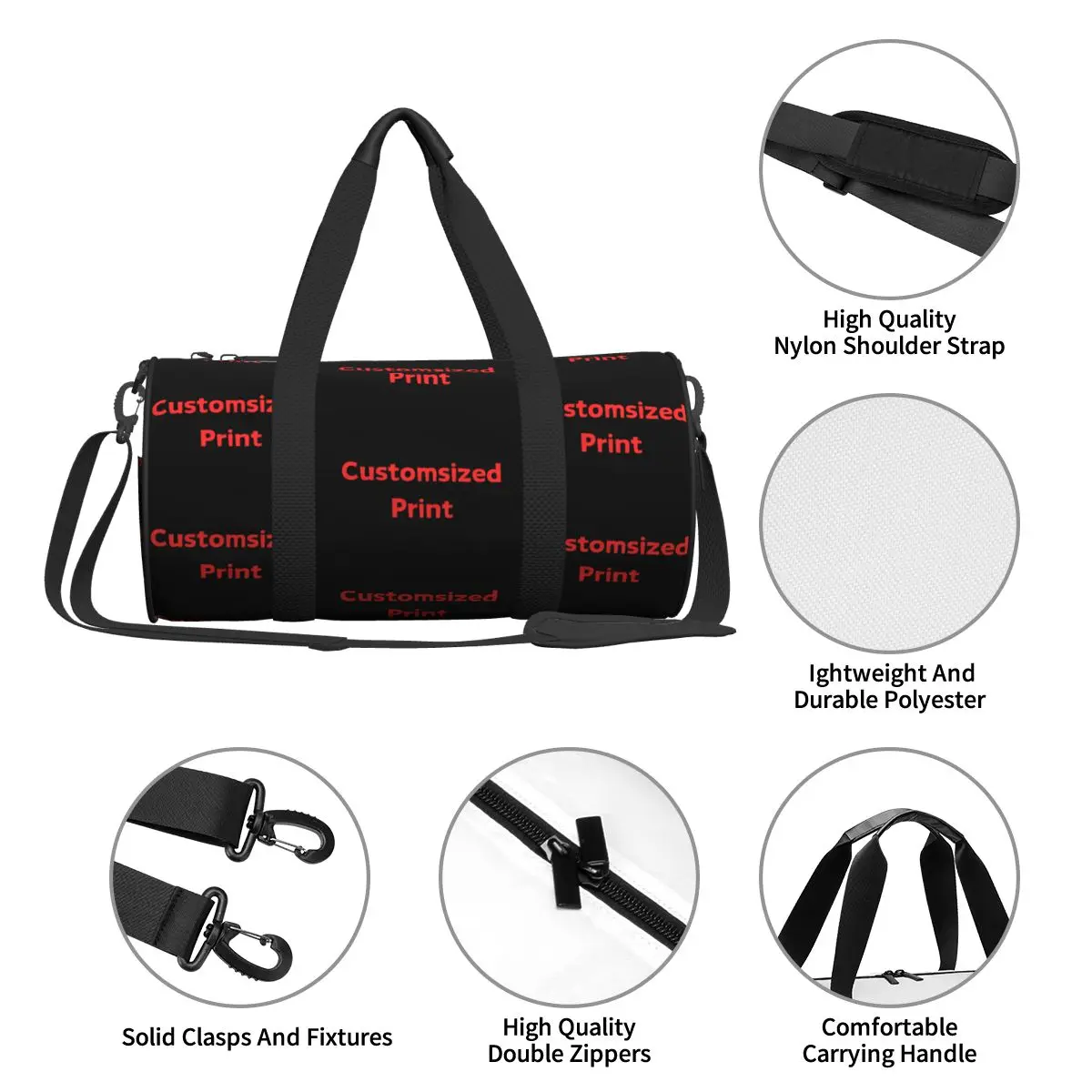 TU imagen Bolsa de gimnasio Desing Cool Bolsas para deportes al aire libre con zapatos Entrenamiento Bolso impreso Bolsa de fitness vintage para