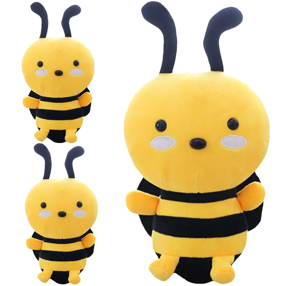 

3 Pcs Bee Toy Stuffed Kids Toys for Babies Animals Pillow Plush Throw Child