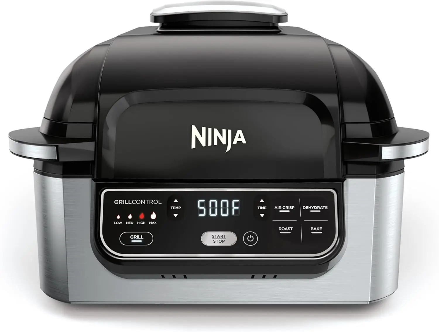 

Indoor Grill Air Fryer Roast Bake Dehydrate Grilling Technology Capacity Dishwasher Safe Parts Black Grey Ag301