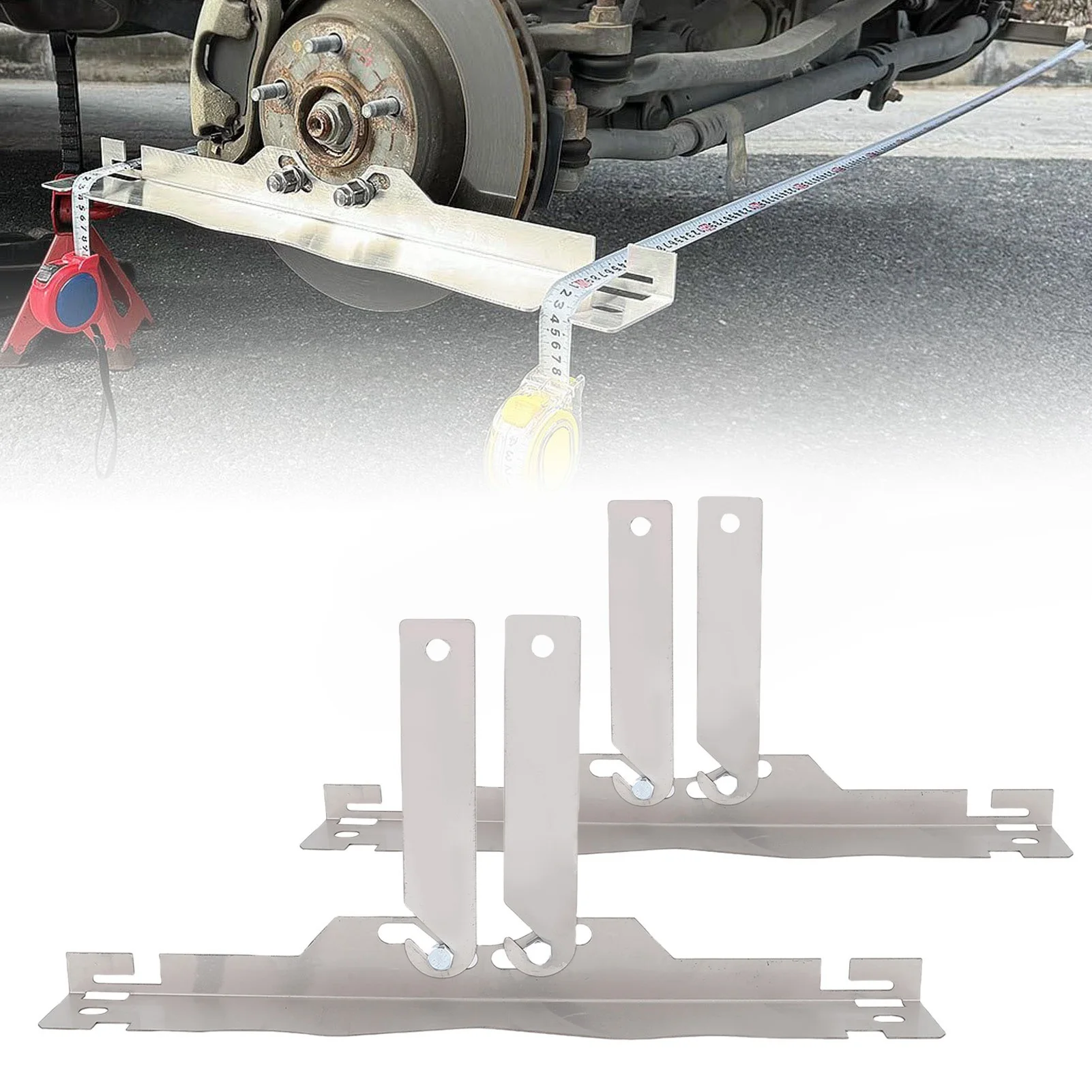 Front End Alignment Tool Wheel Alignment Tool Plate Stainless Steel with Connection Sheet for Cars Trucks Off Road Vehicles