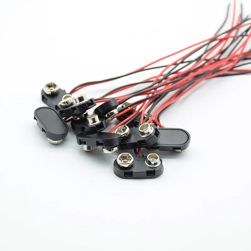 

10pcs/5pcs T type 9V Battery Snap Connector clip Lead Wires holder Line length 15CM
