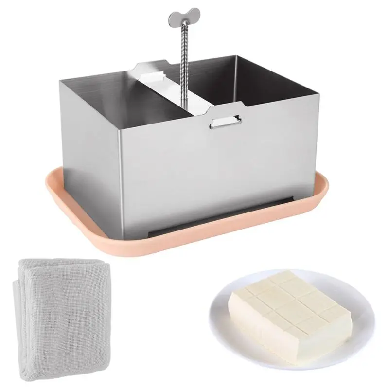 

Y74A-Tofupress Stainless Steel Versatile For Paneer And Cheese Press, For Firm Tofu Complete Set With Drip Tray