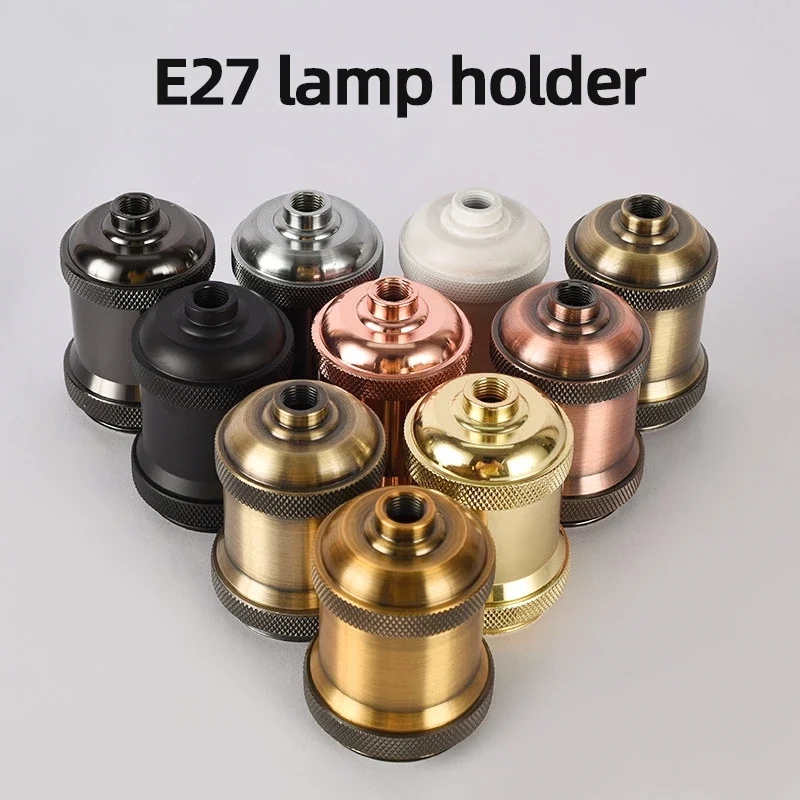 3PCS E27 Copper metal lamp holder Retro industrial Lamp base 110V 220V Incandescent lamp Edison bulb base Electroplated aluminum