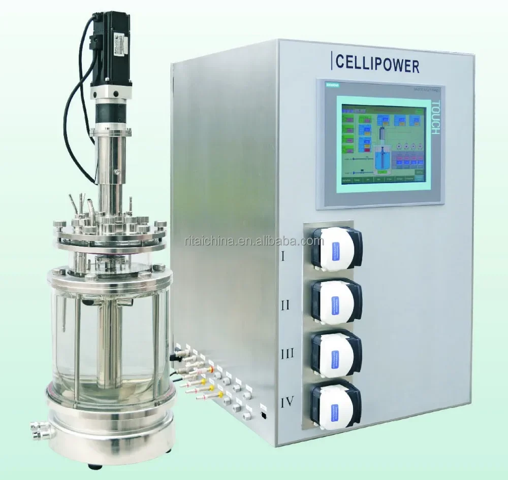 Lab Glass Bio Reactor for Fermentation Purposes in Laboratories