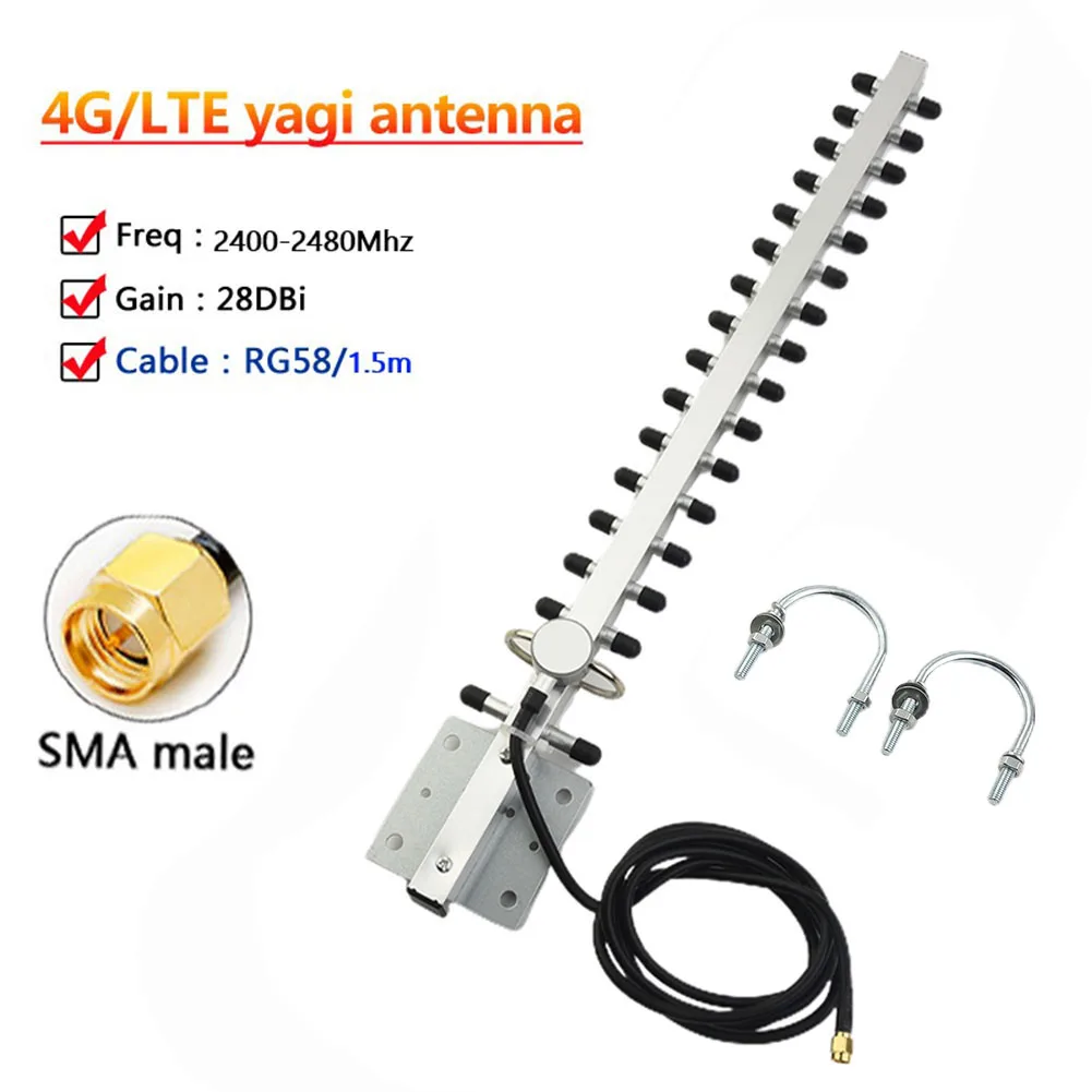 

Compatible With For Yagi WiFi Antennas 2.4GHz 25dBi High-gain Antenna, Directional Booster RP-SMA Connector For Wireless Routers