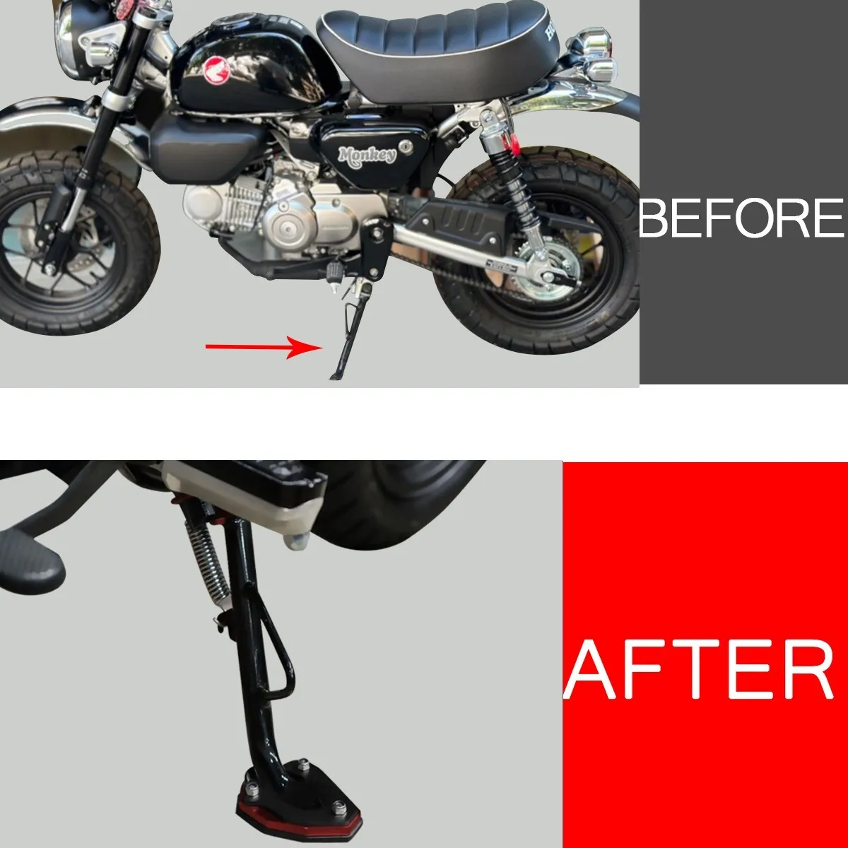 

CNC Kickstand Side Stand Extender Enlarge Pad For HONDA MONKEY 125 DAX 2019-2024 CNC Kickstand Side Stand Extender Enlarge Pad