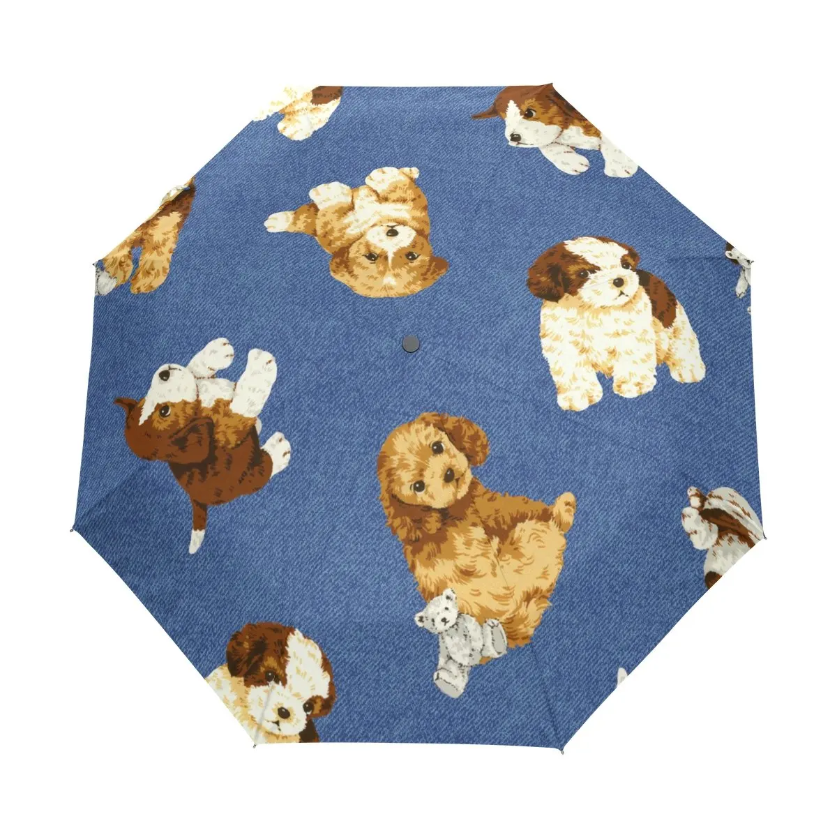 Cartoon Dog Animal Folding Umbrella Lovely Pet Puppy Compact Windproof Travel Umbrellas Rain Sun for Women Men Students Kids