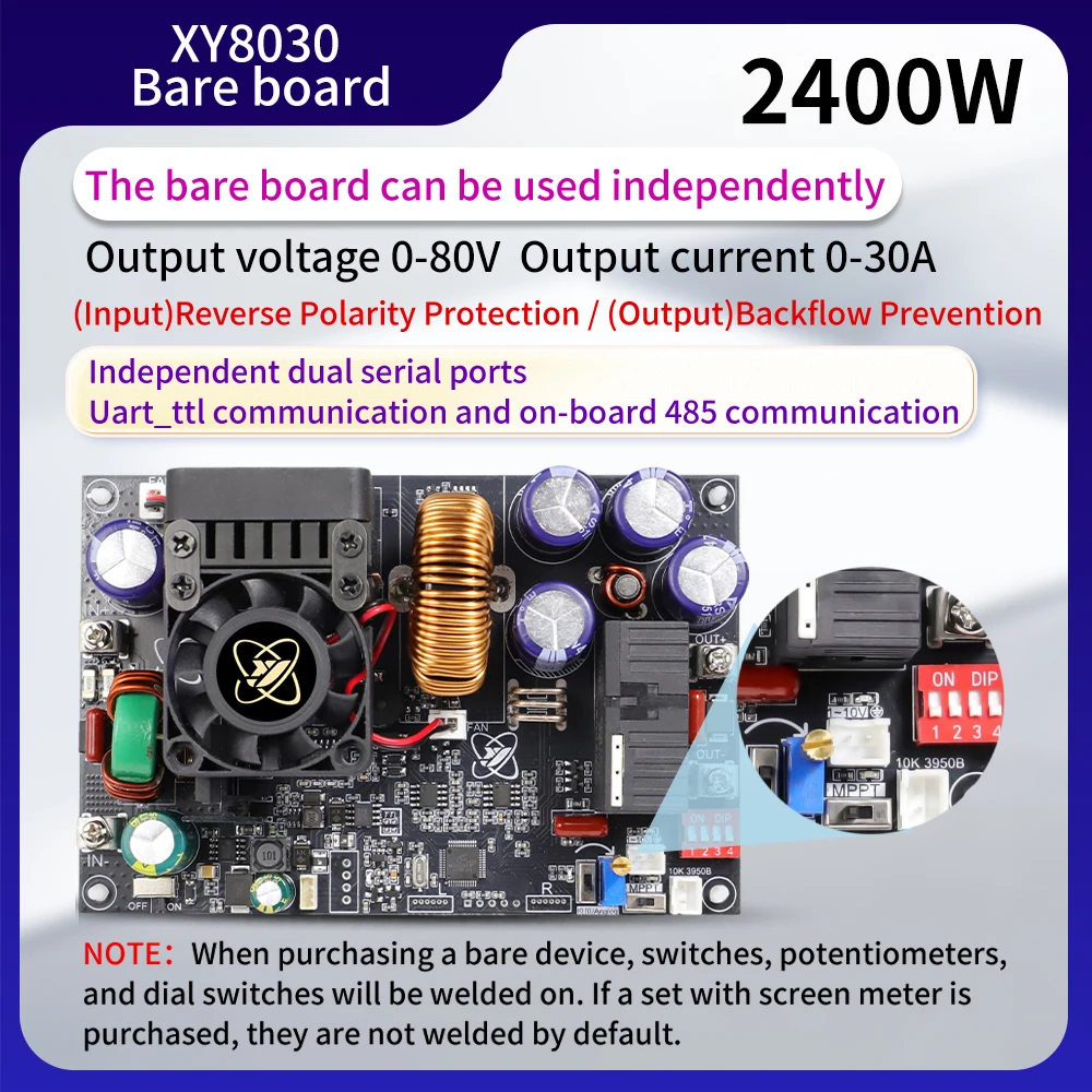 

Numerical Control DC Step Down Stabilized Power Supply Constant Voltage Current Buck Converter Module 30A/2400W 3750W MPPT